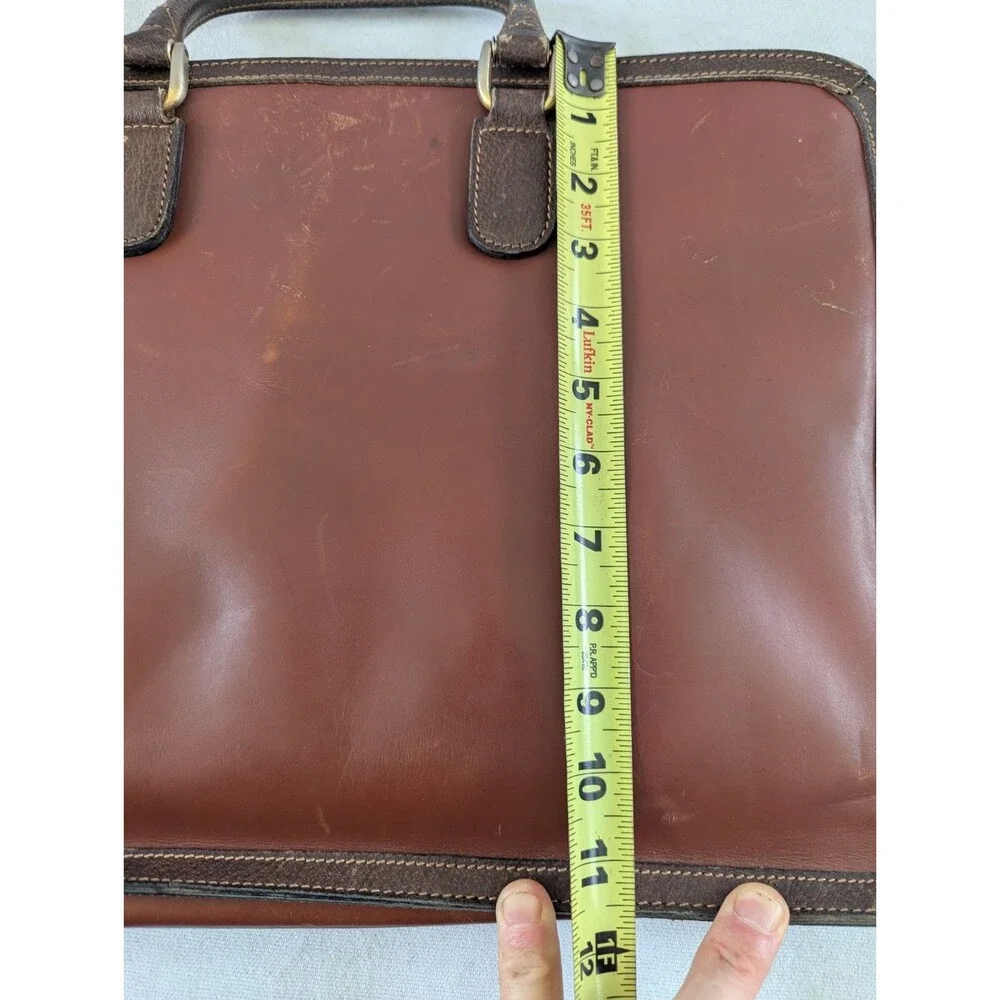 Vintage Mark Cross Men's Brown Leather Briefcase Made In Italy 80s Attache